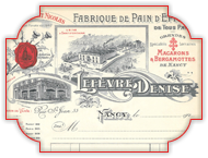 Macarons de Nancy : Facture Lefèvre-Denise 1920.